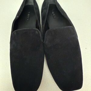 Vince Milo Suede Leather Slip On Loafer Flats Womens size 7/37 M Black  Shoes
